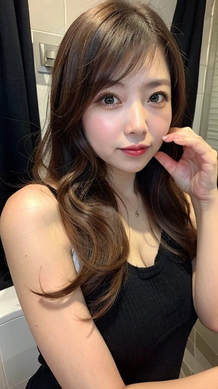 ((Highest quality, 8k, masterpiece: 1.3)), 1 female, Japanese Mature,Sensual beauty: 1.3, (Hair style Brown hair Medium wave, big: 1.2), Nightwear: 1.1, Super Slender Face, Delicate eyes, double eyelid, Dimples,Mole, Home,Plump body,very thick legs,Cowboys photographed from the air,