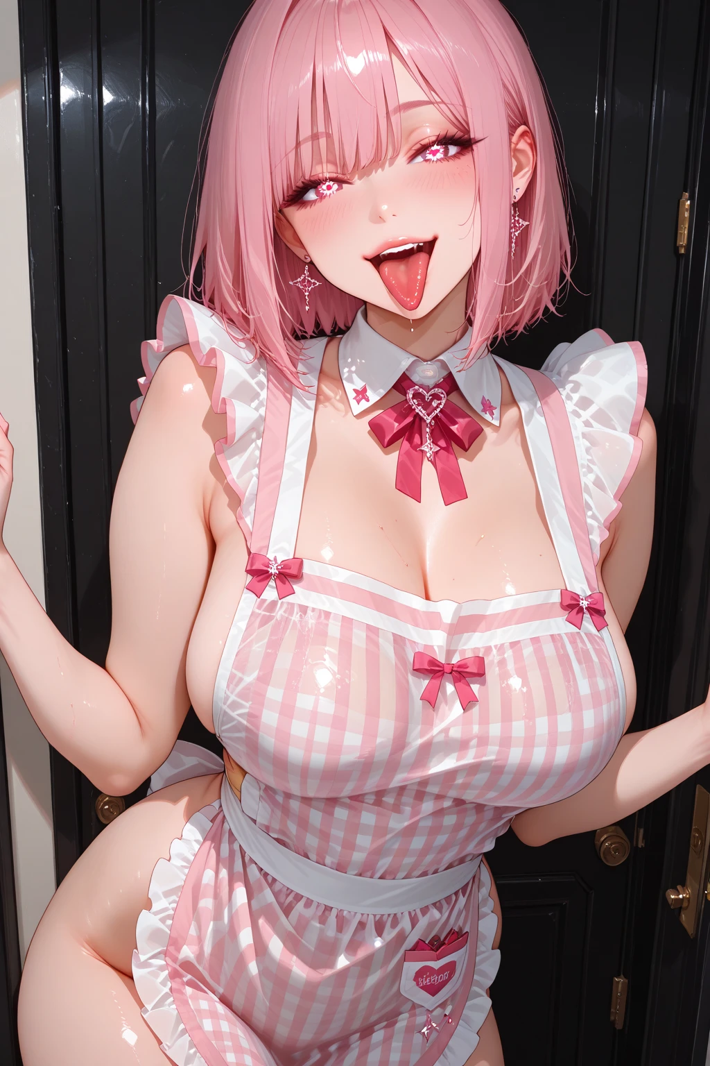 ((Highest quality)), ((masterpiece)), Perfect Face,Highest quality,Best image quality,Curvaceous,Girl with perfect figure :1.4,Fine skin,Pink Hair,Twin tails,cute ,9-year-old girl,Japanese Girls,Primary school students,Red School Bag,Healing face,Baby Face,Childish,Big eyes,((Very large breasts:1.4)),((Big cleavage:1.4)) ,Saggy breasts,thin, smile,happiness,Shaving,((Shiny skin:1.4)),Not wearing underwear,Erotic belly,((I can see a beautiful pussy:1.5)),Shaving
