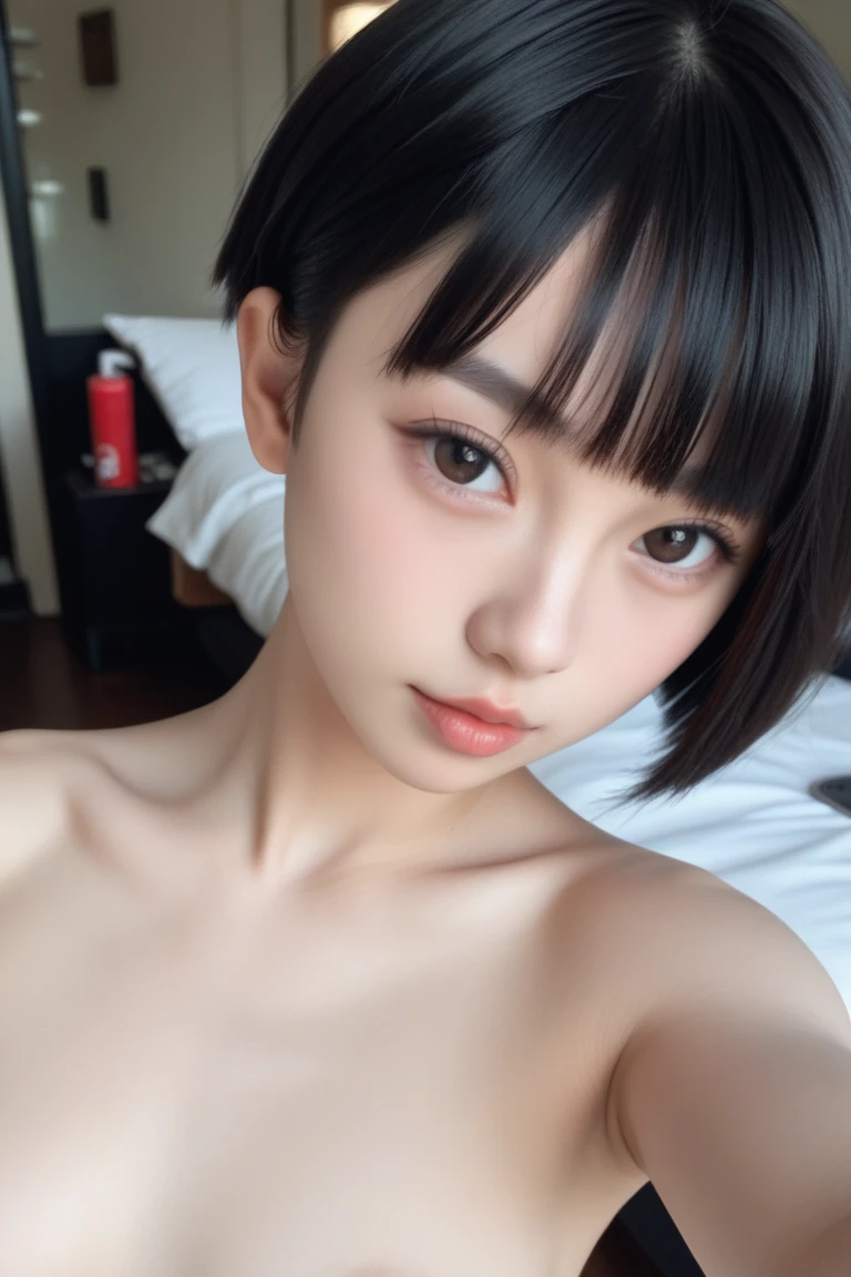 2 girl, Upper eye,  face, baby face, big, short hair, laugh, innocent, fluffy, High School Girls, , Skewed,