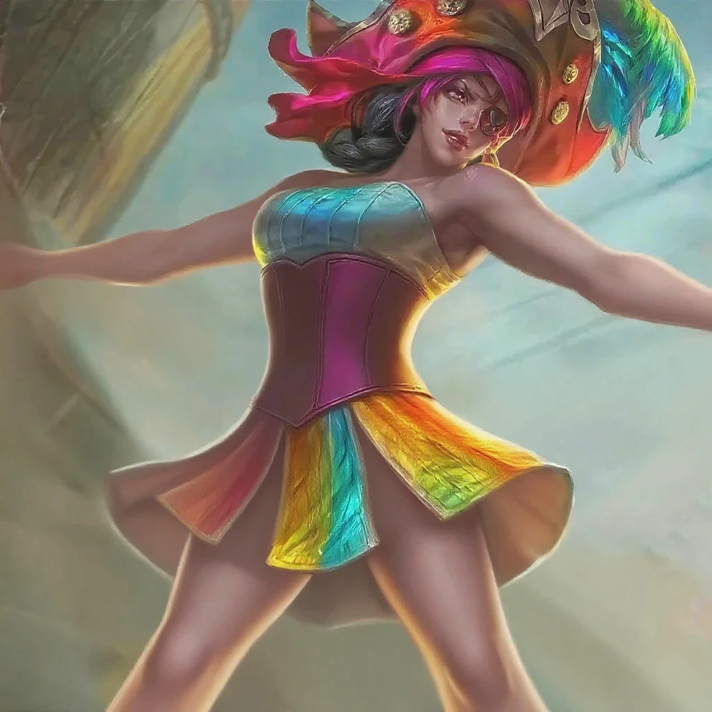 ((clothes overlap)), ((1girl)), ((samba clothing)), ((game character)), ((camera away from 1.3)), ((character portrait: 1.2)), ((painting Style: 1.3)), ((Clear Details)), ((Rich Details)), ((HD Quality)), ((Healthy)), ((Vibrant)), ((Standing)), ( (dynamic dancing pose)), ((dark brown hair)), ((dark eyes)), ((big skirt)), ((slender waistline)), ((shuttle waistline)), (( Exotic style)), ((white background)), ((feather hat headdress)), ((long legs)), ((one-handed waist)), ((feather skirt decoration))