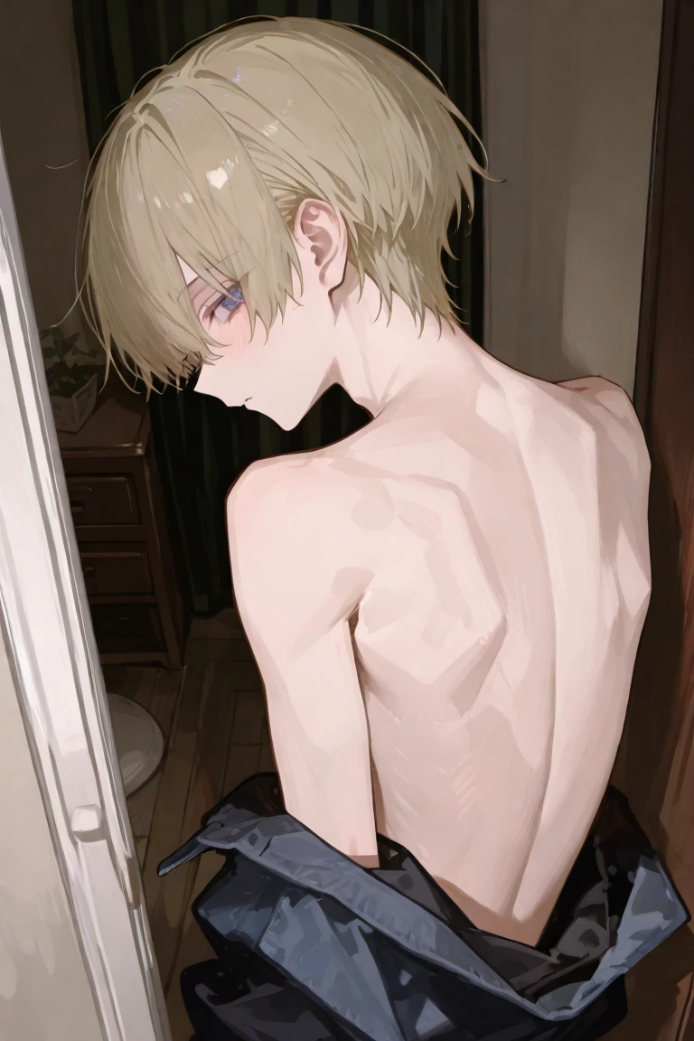 1 boy,Beautiful,12 years, skinny and cute, perfect face, HD face, ultra detailed face, short hair, blonde hair, dirty hair, a vampire,ultra detailed, Ultra HD, shirtless, shy, full length, in a very short skirt