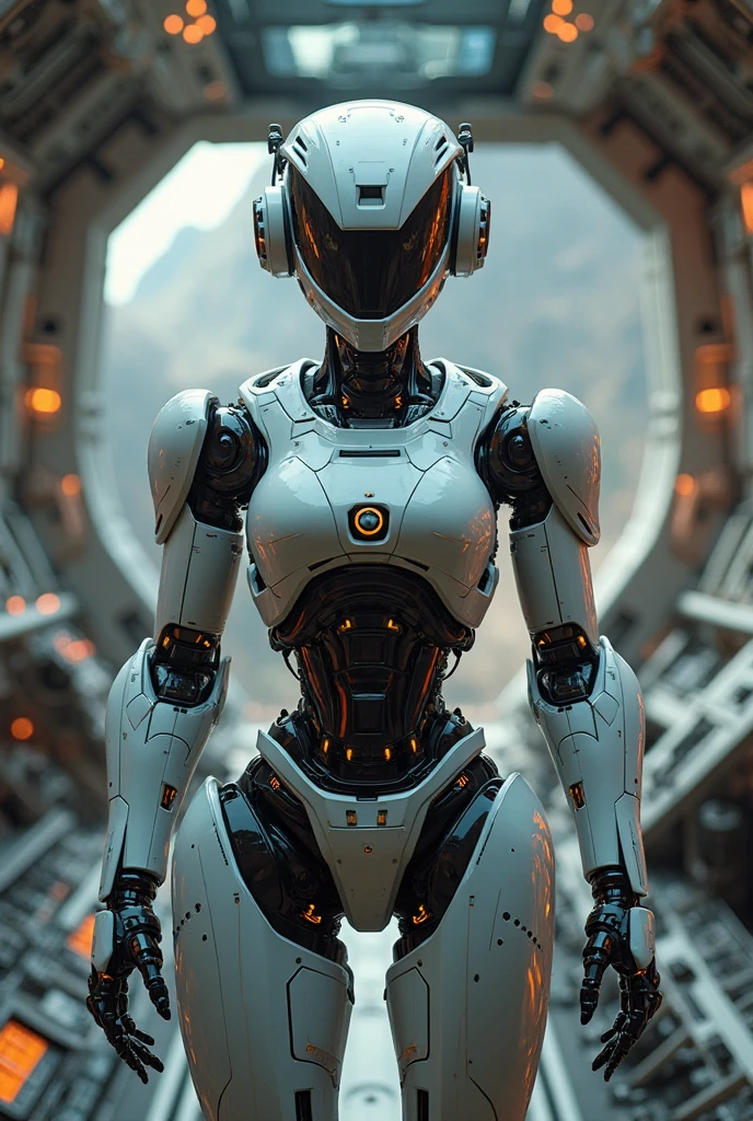 Young Girl、Rubber Suit、Mecha Head、Full Mask、Fully equipped、Thick mechanical armor、Cat motifs、Complete Robot