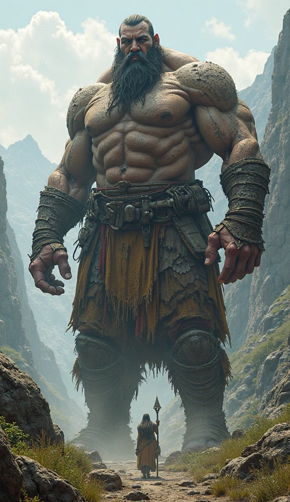 Create an epic fantasy illustration of Black Myth Wu Kong a fierce warrior. Furry, The warrior is crouching on a pedestal, holding a long, ornate staff in one hand. He has a muscular, fur-covered body, with a mane of wild, golden hair and a fierce, determined expression. His face is painted with tribal markings, and he wears a mix of armor and tattered cloth, with a red cape billowing behind him. The background is misty and atmospheric, with clouds and smoke swirling around, giving the scene a mystical, otherworldly feel. The color palette should include dark and muted tones, with striking red accents