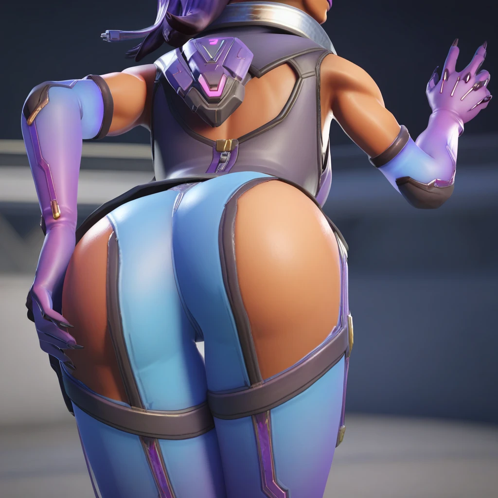 Raven team leader,purple hoodie, with no face, shadowed face, animal ears,purple skin, scar on eye, body skin, purple fur, waist belt, torso symbol, metal gloves, pointing your ass at the viewer, leaning forward, pushing, she closes her eyes, hands resting on a wall, farting hard, would be green, green smoke in her ass, scenery with green smoke, she farting, she is passing gas, farts, gases. her with her eyes closed, hands are not in the air, expression of force, stomachache, stomach growling. day Of course