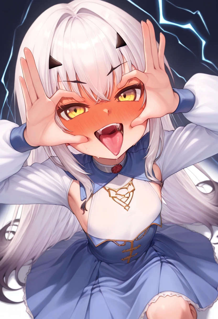 ultra detallado, soft illuminaotion, anime, (1girl), Mtladymha, boku no hero academia, Cabello largo, cabello rubio, Purple Horns, domino mask, bodysuit, pechos grandes, ojos morados, Noche, cara, boca abierta, uvula, boca, lengua, lengua fuera