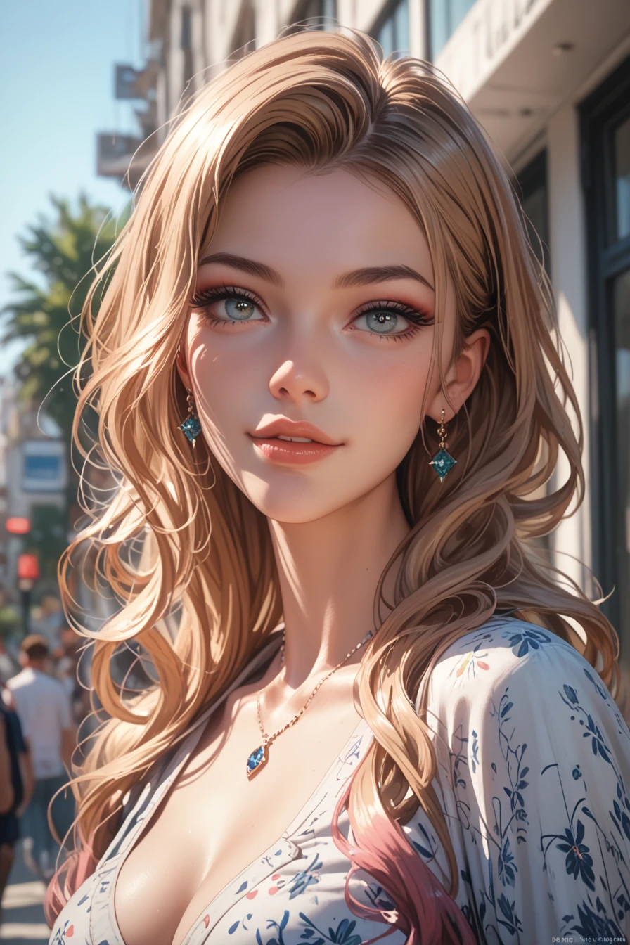 A 23-year-old white woman with unparalleled beauty、blue eyes、Dark Blonde、Hair is wavy、semi-long、Smiling face leaning in front of a pale green wall、View from the front、Wearing a high-necked sleeveless top、She's wearing tight, distressed denim hot pants.、One hand in pocket、The navel is sticking out、My abs are ripped、A slender yet well-proportioned body、The sunlight is shining from above、Photorealistic images、8K quality、My chest is popping out、I want my head to stay off screen、The color of the jacket is random