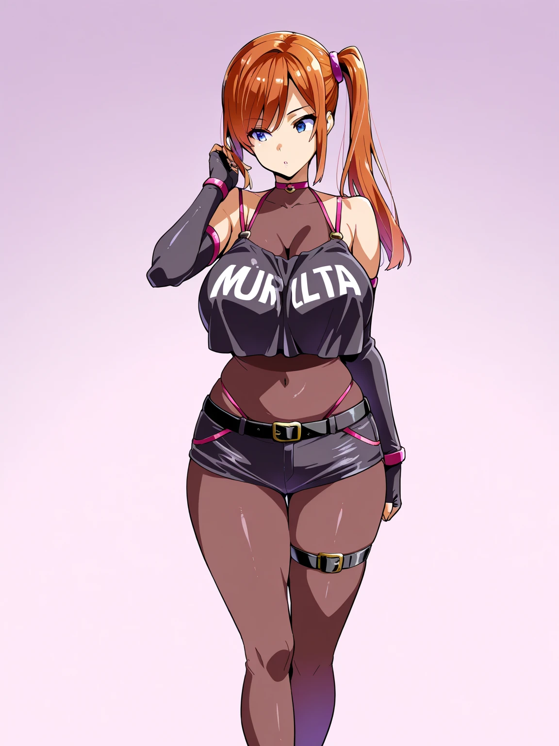 ((Masterpiece, Best Quality)), ((finely detailed, beautiful eye, Masterpiece)),((Big breast, Curvy, Sexy)), ((Black Sports Bra, Look at the viewer, eye looking sharp)),((Sakimichan Artstyle)),((Red Hair, Ponytail)), standing in the balcony, ((Realistic finger, Correct anatomy))
