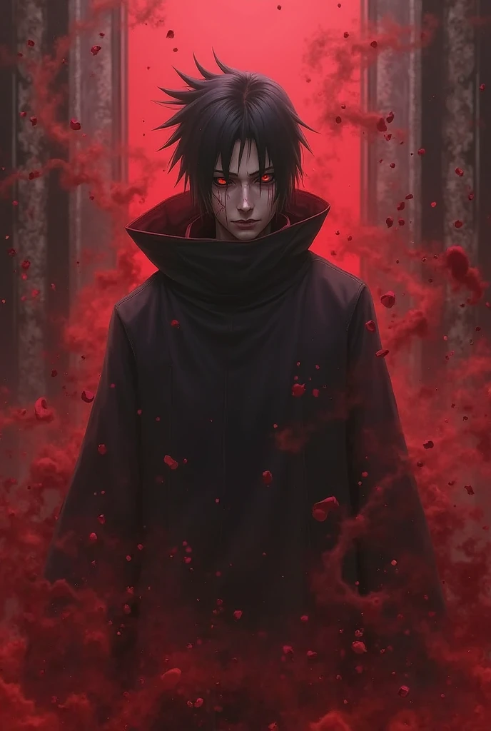 Itachi uchiha with the name sicko lyrics below 