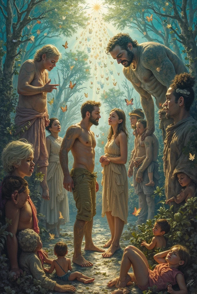 Adam and Eve in Paradise Being Provoked by the Devil, surrealismo, renascentista, obra prima, obra de arte,