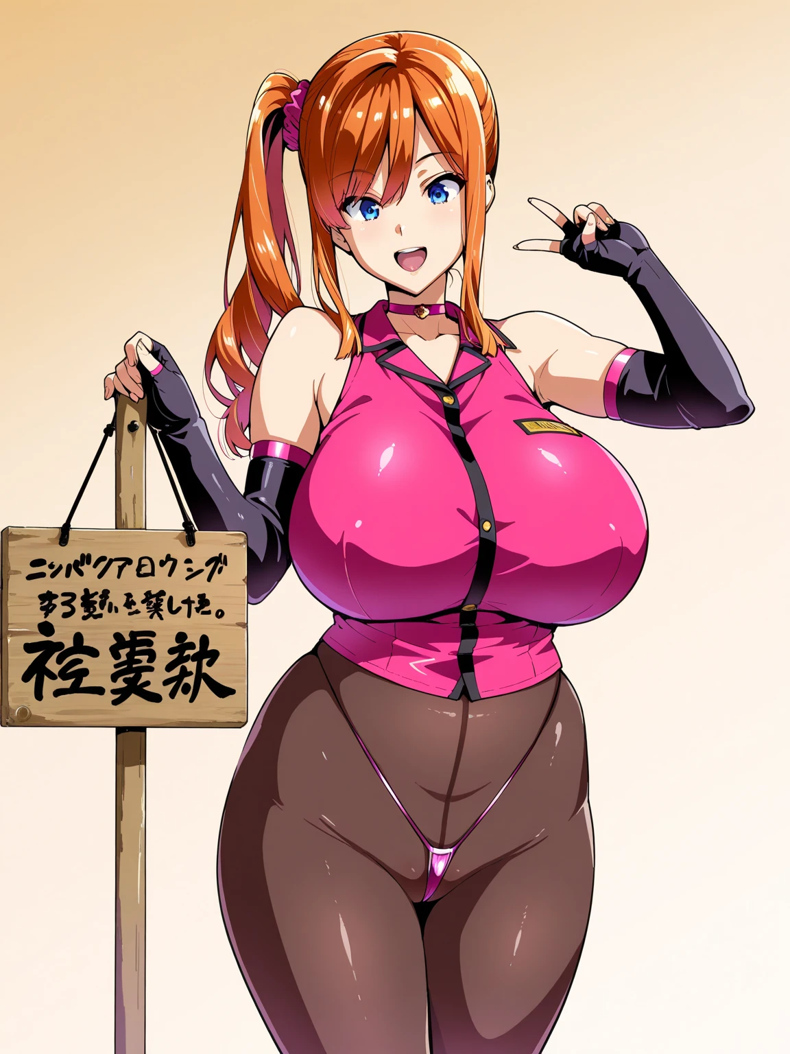 nsfw:1.2,(( Highest quality, High resolution, Hmph, Pixel perfect, 4K, Hmph, Hmph))), 1 girl, single, alone, Beautiful woman、I could see the whole body、 ((Medium Wavy Hair, bangs, Redhead、Yellow headband、)), ((Brown eyes, Beautiful eyelashes, Realistic eyes)), ((Detailed face, blush:1.2)), ((Smooth texture:0.75, Realistic texture:0.65, Realistic:1.1, Anime CG style)),Embarrassed face、 Big Breasts、((((Sweaty all over)))), Dynamic Angle, Perfect body,Leaning forward significantly、(Exposing your buttocks.、Spread your legs、cover your chest with your hands),(Pink Ranger), (alone) (Blue jumpsuit), (Minkit), Pink Darth, Under the belt, White gloves with pink diamond design, (White boots with a pink diamond design), (1), Smile at the audience,(Sunny Tokyo background:1.2), colorful, thin waist and thick hips, Wear tight-fitting clothing, Fits your beautiful body, White skin, , Big Breastsが垂れる, Crazy Expansion, Larger than the shoulder blade, Hourglass illustration, The pelvis is Larger than the shoulder blades, thick, Fitness Model, Red cheeks, I breathe, Sweaty, Soaking wet, Laughter、((advertisement))、Super High Leg Cut
