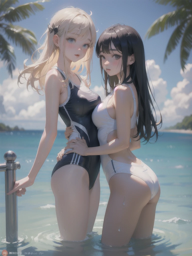 Slim,teens girl,Towering chest,Purple pupils,Silver hair fluttering,Hairline,Aquamarine necklace,photorealestic,Blue ribbon flat sandals,full bodyesbian,ultraclear,Masterpiece,ln the forest