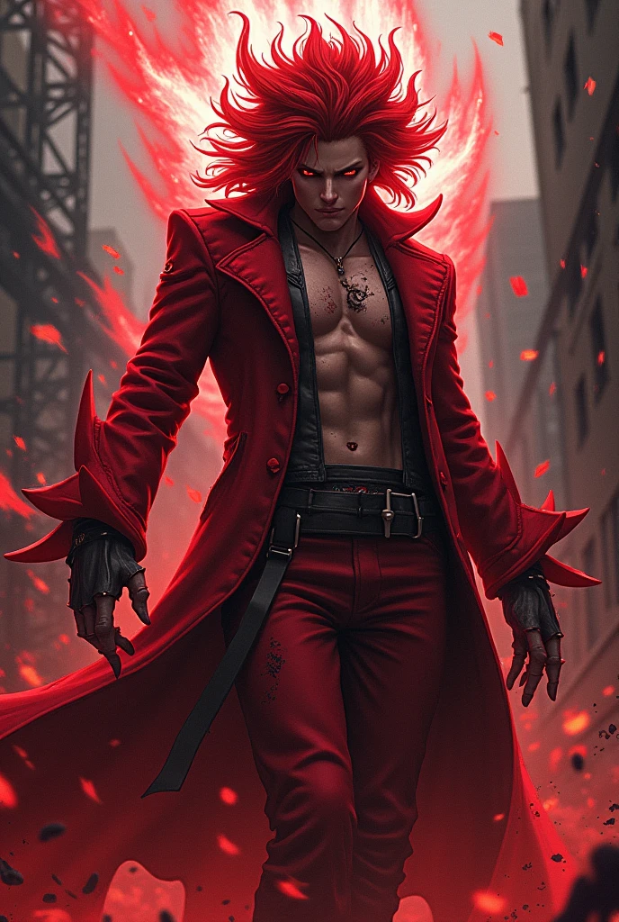 The Prince of Hell Akame Morningstar Tsukino Son of Lucifer, Male Superior Demon, Red Eyes, Red Superior Demon Body, Dark Blue Hair, Red Eyes, Dark Blue Eyeblows, Demonic Personality, Tokyo on Daylight
