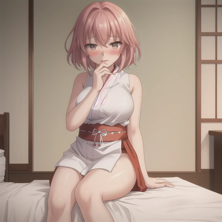 Sakura haruno, pink hair, short hair, armpit, wet pussy, in the dining room, masturbation, nude, naked