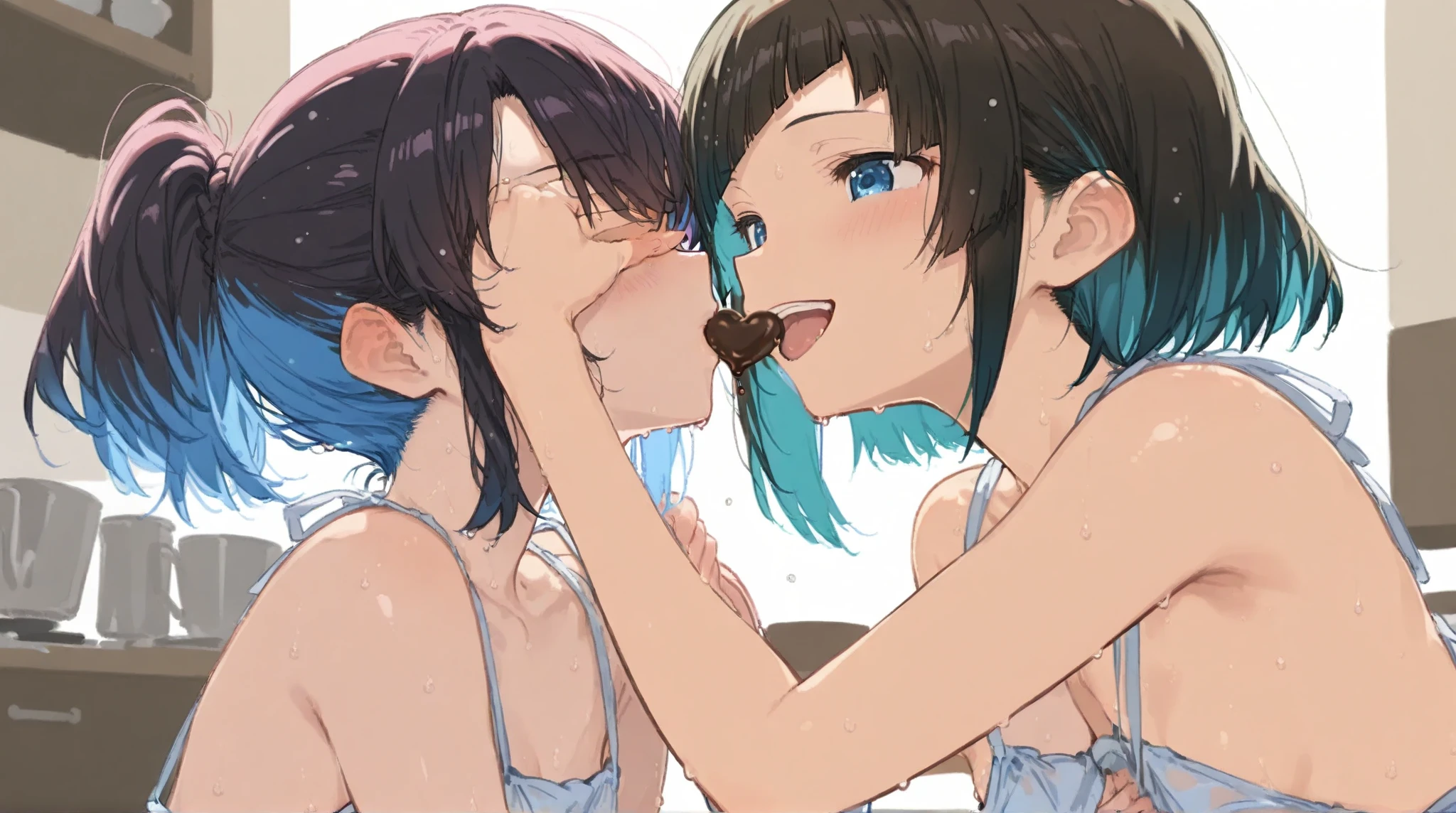 score_9, score_8_up, score_7_up, source_anime, signature, score_6, score_5, score_4, ((Girl breastfeeding little brother)), nude, (ass closeup, pussy), outdoors, nude, face in breasts, hug, shota, penis, huge breasts, tiny boy, harada takehito, upper body, (((pussy closeup)))+++, bent over, detailed pussy, wet pussy