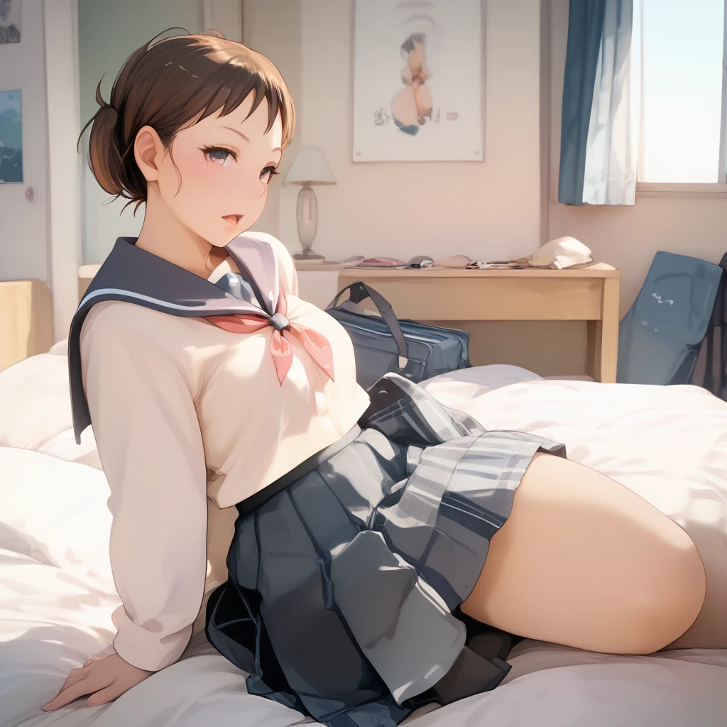 Rikka, A-line skirt,sexy girl,bed room ,on the bed,Beautiful slender legs,Big breasts,porn,female underwear,girl friend sex,Beautiful, long legs,obsceneSleeping position,nude