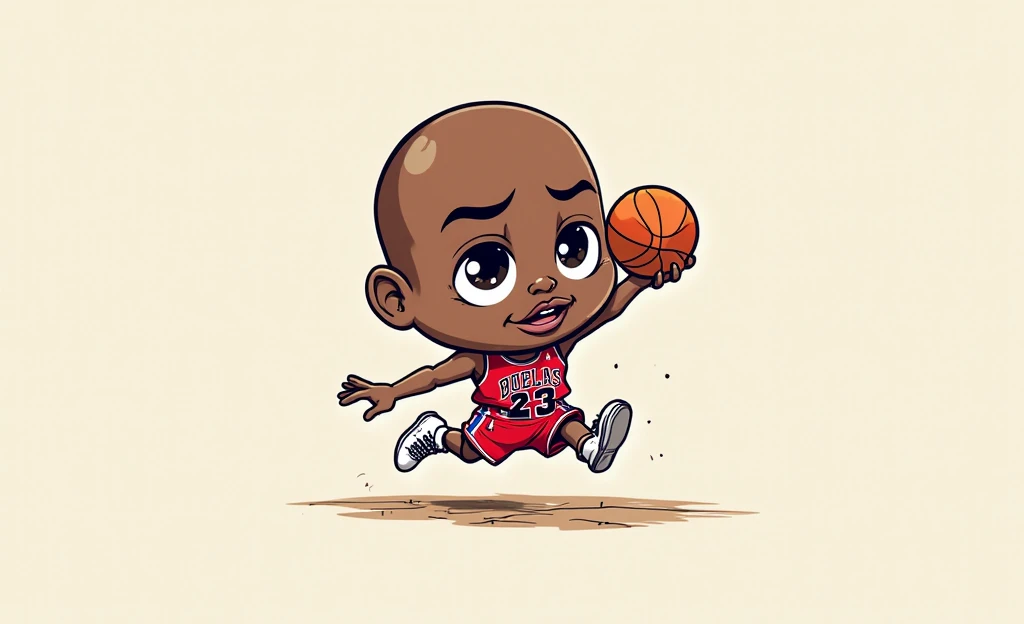 3D caricature of cutest boy (Michael jordan) with basket ball in her hand, high textures, 4k, high resolution, dreamlikeart
