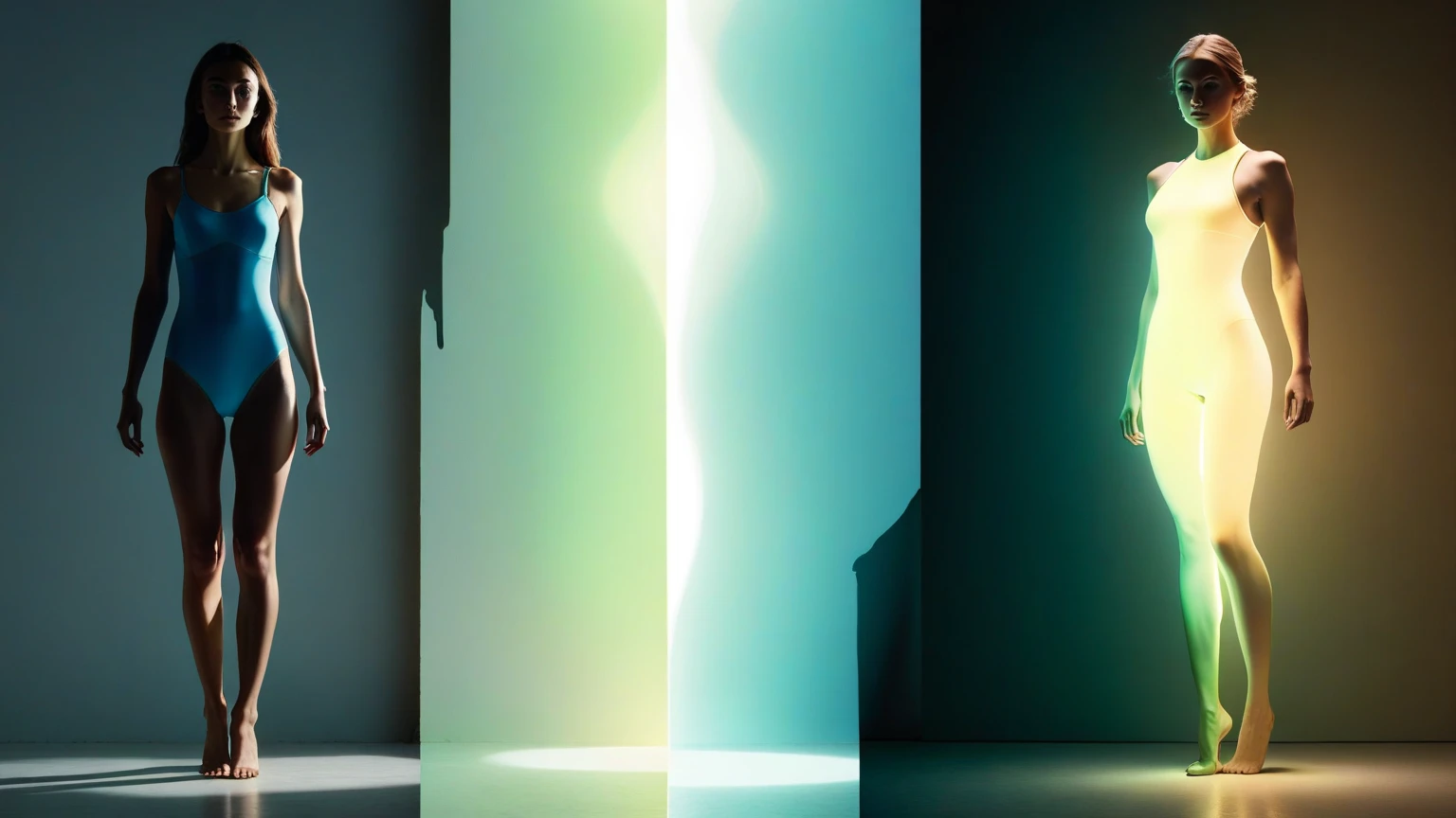 RadientLuminara, <lora:RadientLuminara:1.1> woman, glowing, vibrant, vivid, luminous, at the beach