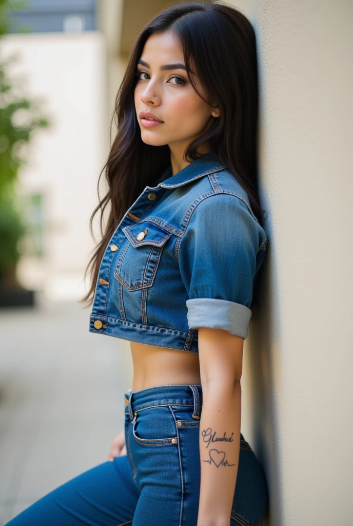 <lora:du4l1p4:0.9>, a Realistic photo of du4l1p4 woman, 1girl, solo, long hair, smile, black hair, jewelry, shorts, belt, necklace, lips, short shorts, tank top, denim, blue shorts, denim shorts, realistic, professional Photography, Photorealistic, detailed eyes, RAW, analog, sharp focus, 8k, HD, DSLR, high quality, Fujifilm XT3, film grain, award winning, masterpiece