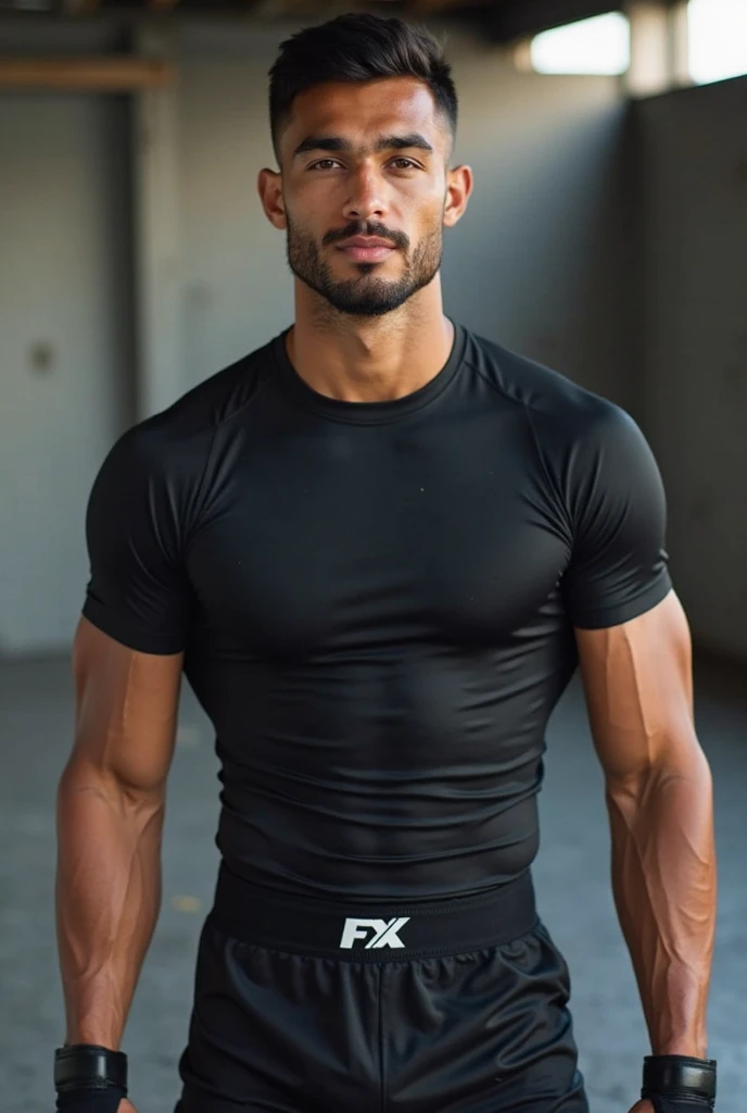 Handsome Latino Man Glamor Modern Fashion Suit Suit Black Athletic Clothing Sexy Pop Star Bare Chest with Jacket. Camiseta transparente preta Transparente e tule. . tight pants showing the muscles