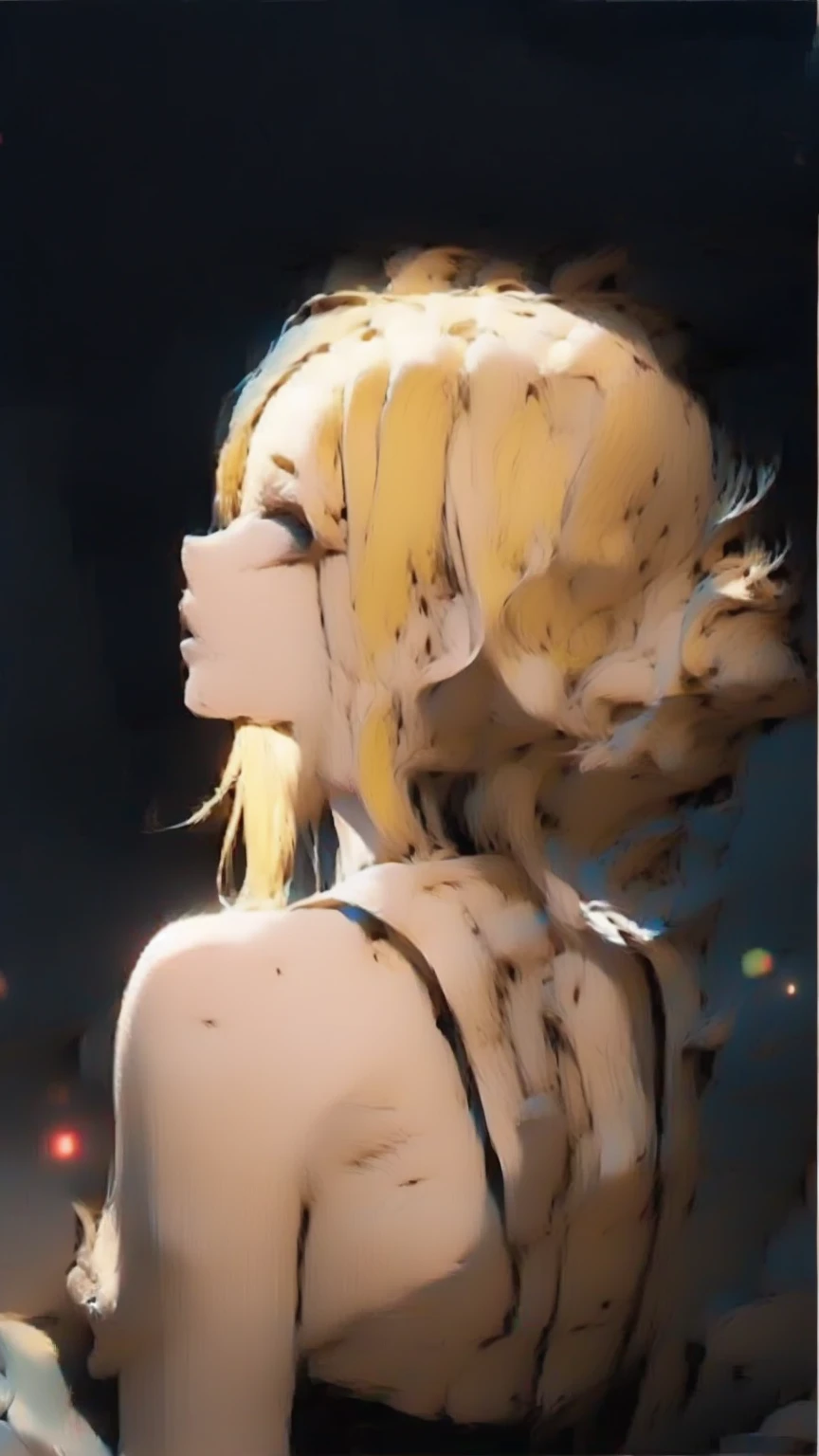 best quality, masterpiece, upper body,
woman, 
windblown blonde hair,
sparkling eyes,
steampunk nude
windy,