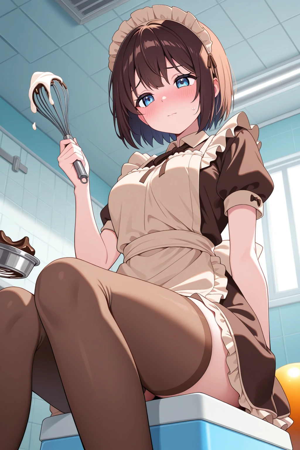 (masterpiece), Highest quality, (Sharp details), 4K, Guo、masterpiece, Highest quality, Ultra-high resolution,, , ,School classroom , short hair、,, Evil Face,(Lewd expression), , 、Completely naked、Big Breasts、Nipples,To pee、Leaking urine、Water coming out of the vagina、、well-balanced breasts、School toilets、masturbation
