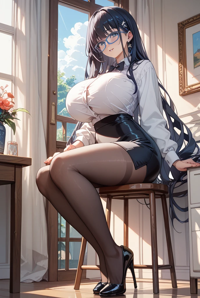 ((Biologically correct limb count))、(( From head to toe、Full-body photo including face))、4K、((Standing position))、masterpiece、((Focus on the face))、((Symmetrical facial features))、Eyes with detailed description、Beautiful woman、Great style、Beautiful arms、Beautiful legs、Beautiful Hands、(Small Ass、Thin thighs)、Facial detailing、Small earrings、necklace、(In boulangerie、Latex skirt、High heels、stockings)、Face close-up、Surprise expression、The background is the park in the morning.、beret、Silver Hair、Troubled expression、Panty shot、Sitting with legs crossed、M-shaped splits、