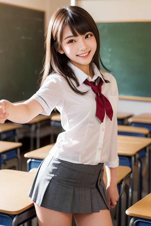 Lift up your skirt、smile、Showing panties、、Black Hair、Showing panties、Lift up your skirt、Pull up your skirt、School classroom