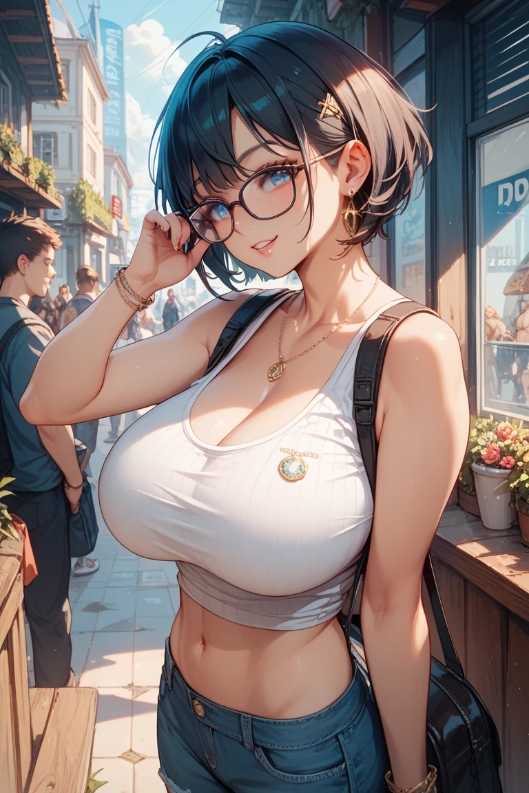 Sports competitionsの日、Sports competitions、gallery、Students cheering、女子100 m競走、((highest quality:1.4、8k、32k、Hmph:1.3))、(An unparalleled masterpiece)、((RAW Photos、realism:1.6))、Japanese Girls、Outdoor,playground,Schoolyard,Schoolyard,(physical education:1.3),(Per class:1.3)Girl smiling at the camera、Dynamic pose、(Sports competitionsの日、100 m走、running)、Dynamic Angle、School gym clothes、Bloomers、(Huge breasts:0.5、thin abdomen、The lower body is thin)、Ulzzang-6500-v1.1、Teenage Girls、Highly detailed face、Fine grain、Round face、Baby Face、Detailed Iris、double eyelid、(((Glasses、Long black hair、High up ponytail)))、Photon Mapping、Detailed skin texture、100 m,From head to toe:1.5,