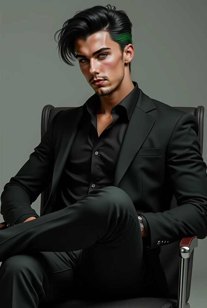 30 years old,Dad,Single simple black suit,Lying on the ground,Open your legs more,Black Belt,Black socks,Dirty black leather shoes,black tie,logic, Gay ,Black Hair,Short Hair,Thick eyebrows,Stubble,Lightly set your hair with wax,Asian Faces,Masculine,Salaryman,Bulging in the crotch area of pants,Erotic ,View from above