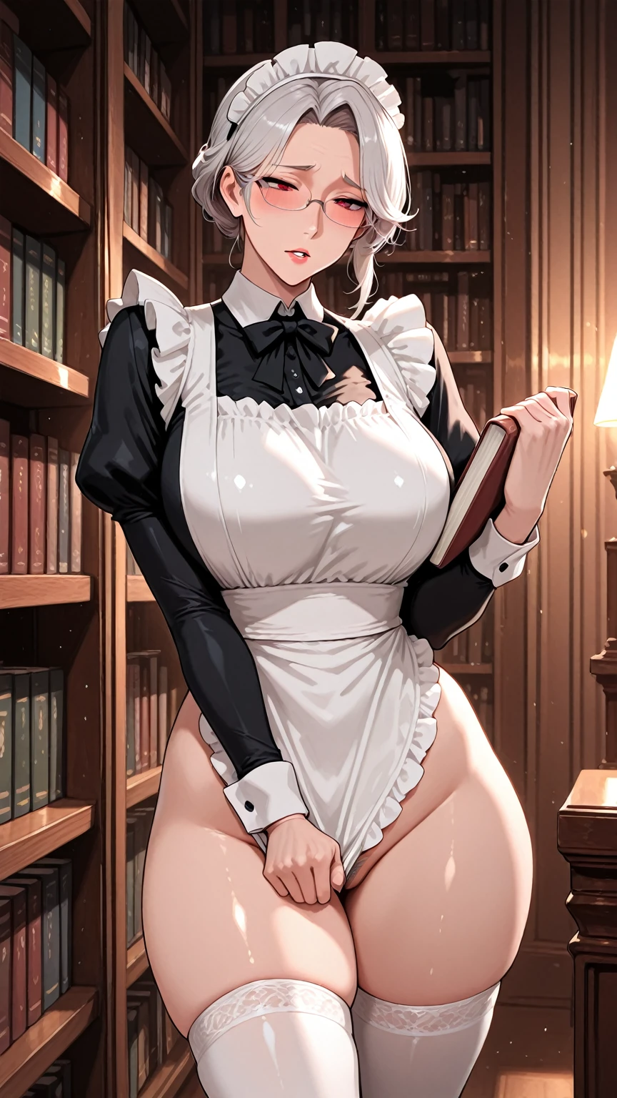 realistic、highest quality、1 female, mature, (blush), shortbob, orgasm、wet body、A faint smile、white tank top、white underwear、valley、beautiful face、Beautiful woman、white fishnet tights、white knee highs、white socks、white garter belt、adult woman、mature woman、Plump、Thighs are emphasized、hair is sticking out、abs、wearing everything、dark room、solid figure、Thick boneuscular、toned body、trained body、smile、gloves、Frifry skirt、Japanese、decent woman、Clear type、wedding style、ウエディングdress、black hair、bob、short、wedding anniversary、dress、白いdress、nice、church、priest、sweat、sweaty、Fresh skin、smile、show one&#39;s side