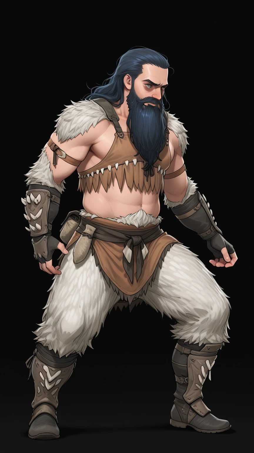 （European and American cartoon Q version、3D model rendering、Primitive barbarian style）1 beautiful long-haired girl、Full body standing painting，Stone Age，gnome、Clash Royale style、Cartoon model rendering，highly details eye、beauitful face，Charming body，Primitive barbarian costume，Full body standing painting，dynamicposes，white backgrounid，tmasterpiece，best qualtiy，Best resolution，8K，
