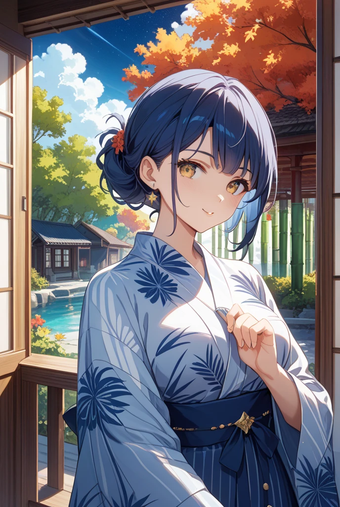 12-year-old girls、Pure girl、Cute smile、Sparkling Eyes、Healthy Skin、Summer night、White cloud、Blue sky、(fullbody shot)、Detailed Hair、Small breasts、slender、Looking at veiwer、Hair blowing in the wind、very loud laugh、Blushed cheeks、Sweaty face、Lots of sweat、ultla kawaii、black hair、ponytail、(japanese matsuri、YUKATA)