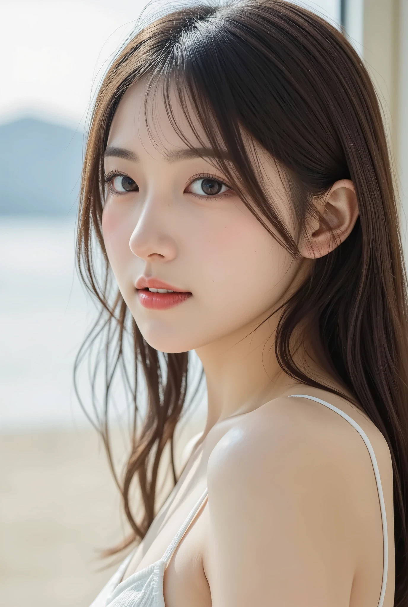 ((Highest quality)), ((masterpiece)), (detailed),Perfect Face,Japanese,landscape,Beauty,Small cleavage,cute