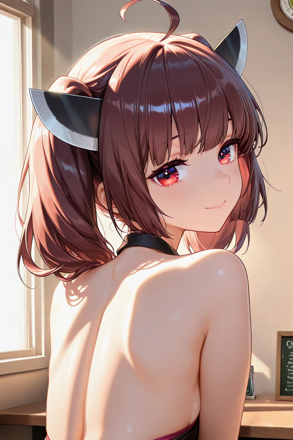 ((best quality)), ((masterpiece)), (detailed), perfect face,cute butt,view up, autum street ,chest