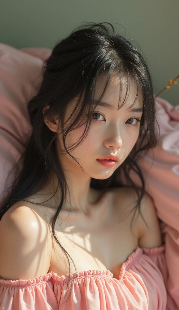 ((Best Quality, 8K, Masterpiece: 1.3)), bed,gilr,black hair,japanese,nude、ロリ