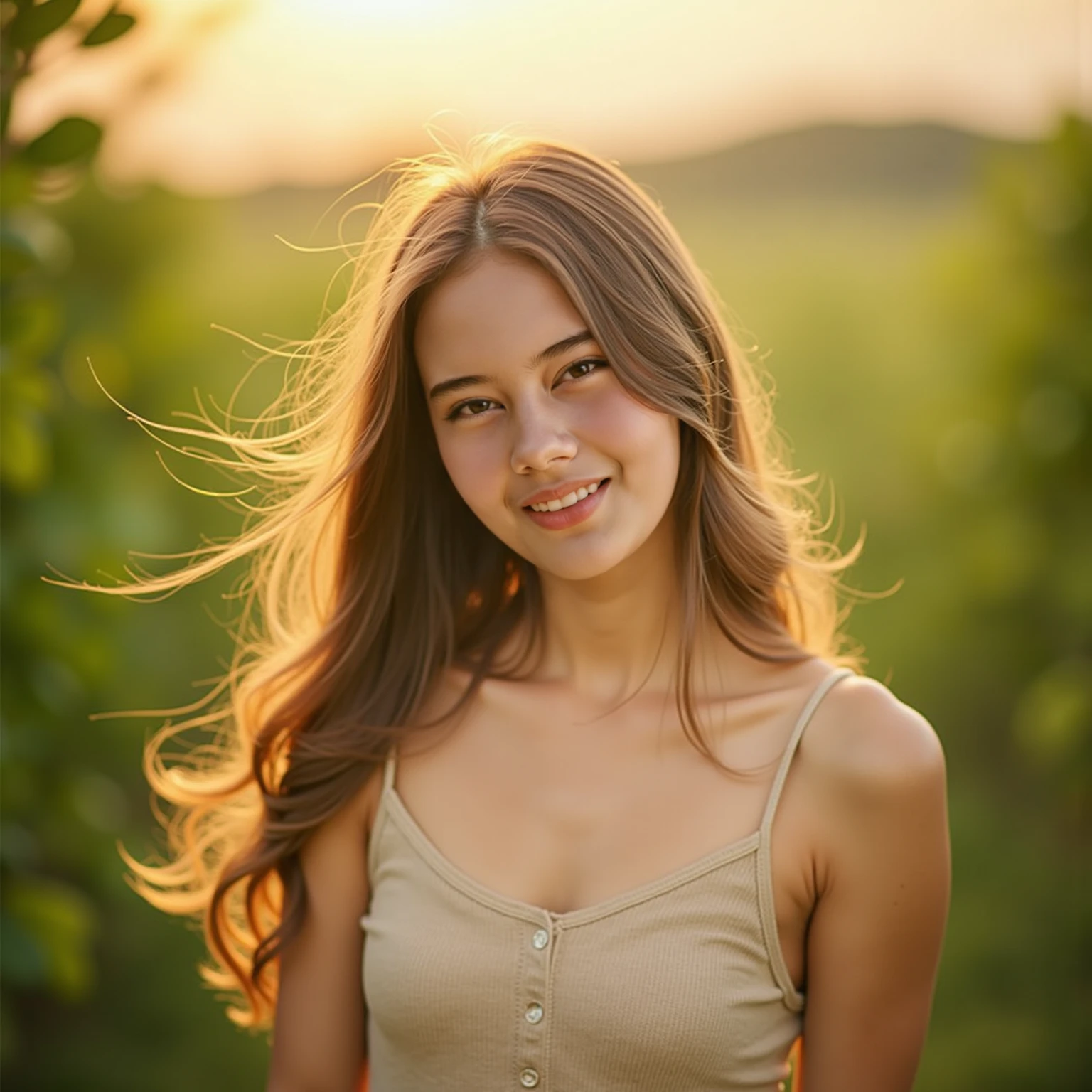 a 20 yo natural ukrainian woman tenderly smiling to the camera, delicate light eyes, porcelain soft skin, sweet and harmonious, sublime, eclectic