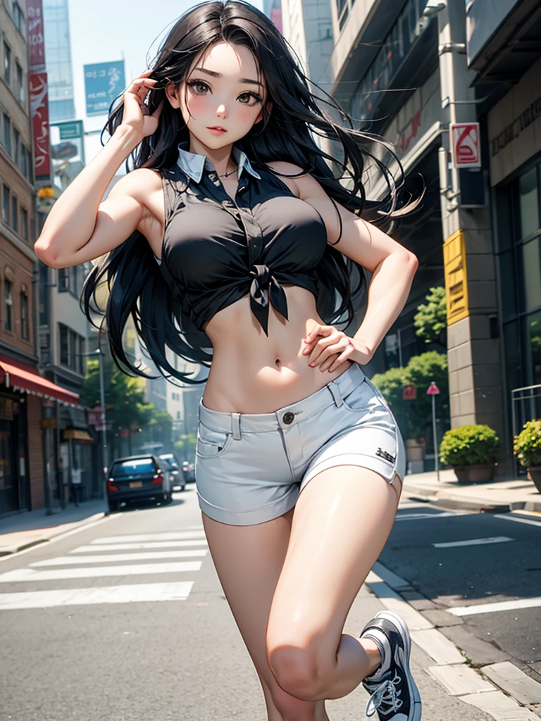 black hair, beautiful girl, underwear, The style is that of a fairy tale illustration, I laughed. My pants dance in the wind.