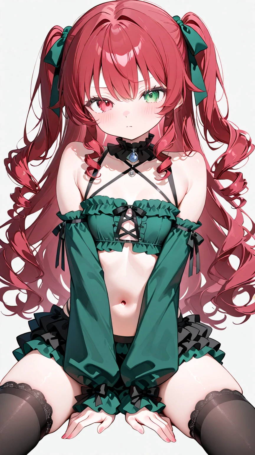 (( red Pink emerald green hair color)), pink eyes,sexy woman, cat ears, hearts, floating hearts, face only,  long hair, smiling, hair ornament, up close face, closed mouth smile, up closeface, hair bows, sexy body 