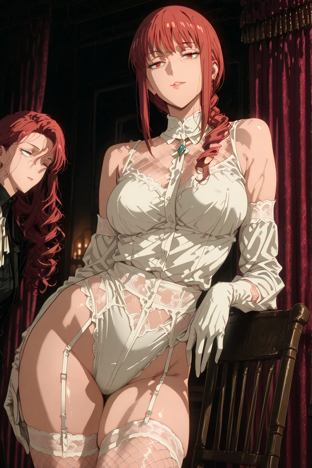 (((Perfect picture))) , 1 girl, Alone, makeup gremory, , lace lingerie fishnet stockings posing sexy