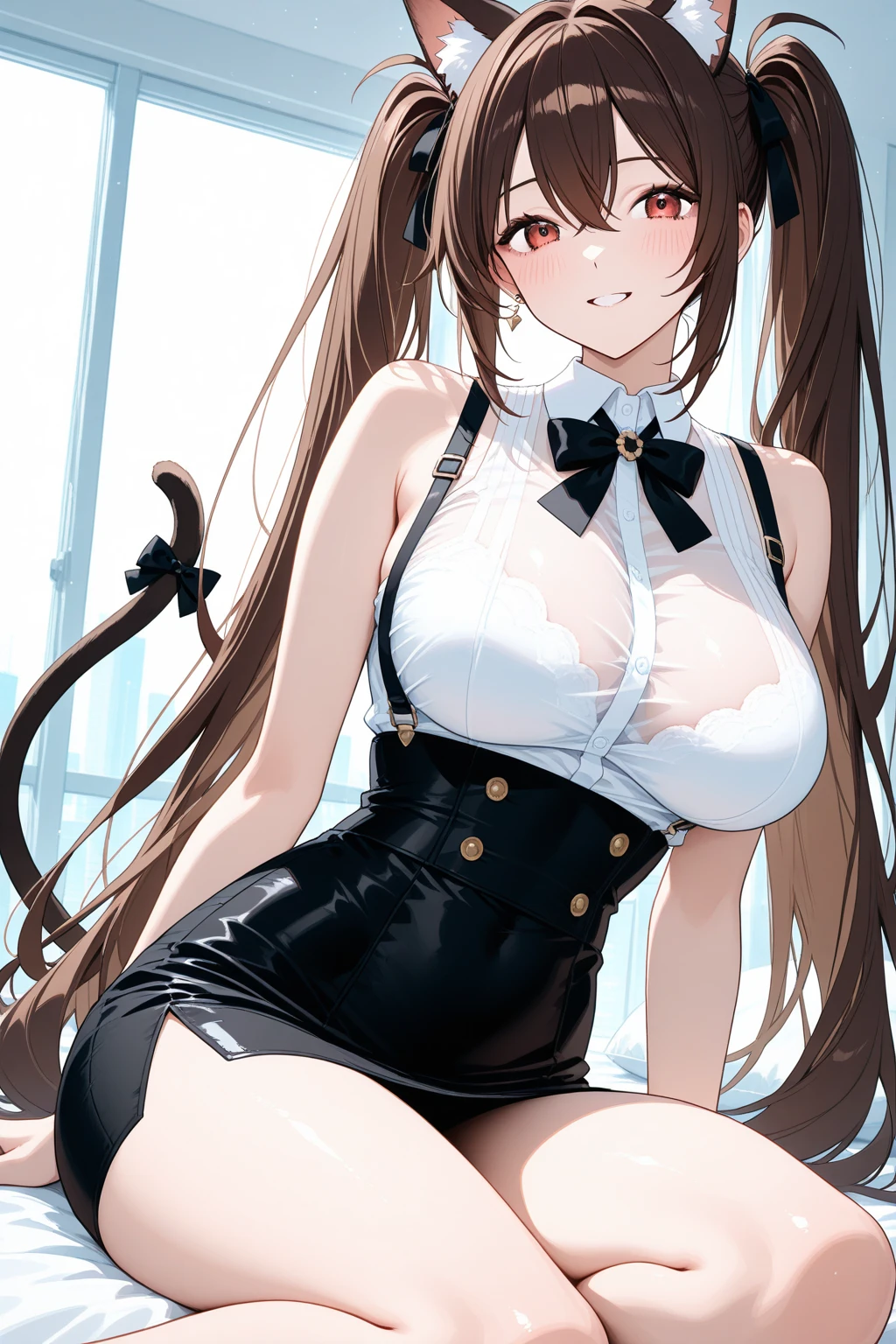 (Highest quality、Masterpiece、Very detailed、4K)、One Woman、Bunny girl、Black tights、stand、front
