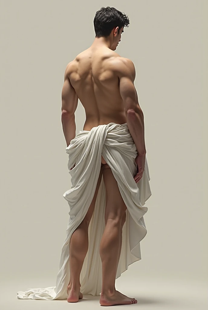 In leng jun art style behind view fullbody,
1man, shirtless, pantless, wearing white thongs, barefoot, atanding on intense dark multicolor stone paved floor
An fullbody portrait,
view from aside behind |ultradetailed color pensil drawing, ((low angle view, storbe lighting,becoming the subject composition )) fullbody,
A 47 years old man, latino, cinnamon skin, thin face, straight nose, thin lips, square chin, large black eyes, short black, wavy hair, in roberto ferri style, aesthetic slim athletic body, very tall, latino, realistic skin, gorgeous, realistic detailed tonned muscles, barefoot, perfect anatomy, muscled fitness body, 195cm tall, realistic skin, skinny realistic detailed muscles, ((detailed feet), detailed hands, detailed face,
He is naked , standing
in the background ultradetailed intricated garden intense dark multicolor stone paved floor with trees with white flowers
(masterpiece, top quality, best quality, official art, beautiful and aesthetic:1.2), (1naked man:1.4), portrait, extreme detailed, highest detailed, simple background, 16k, high resolution, perfect dynamic composition, bokeh, (sharp focus:1.2), super wide angle, high angle, high color contrast, medium shot, depth of field, blurry background,potma Still,DonMn1ghtm4reXL,ink ,style, UHD, 8K, intricate, highly detailed, perfect volumetric light, epic light, urban art masterpiece, charcoal drawing, intense colors, vibrant colors, chromatic aberration, vintage style, abstract, ((upper body)), vintage_p_style, sensual, mysterious, powerful aura,vintage_p_style,GLOWIN