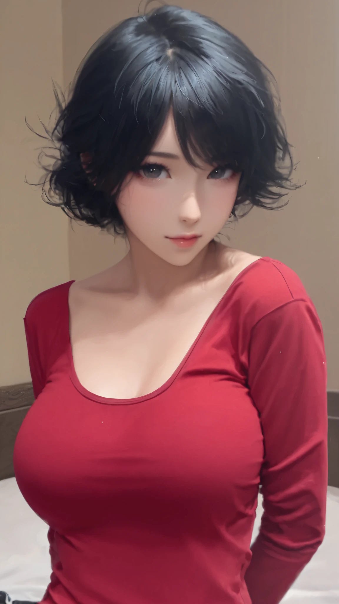 masterpiece, hinata\(boruto\), 1girl, mature women, (((red and white nurse costume))), (((Close-up photo))), (((Selfie))), (((Closed Clothing))), (((cleavage))), (((nurse hat))), (((big breasts))), (((big round breasts))), (((round breasts))), (((extremely heavy breasts))), (((Colossal tits))), (((heavy breasts))), (((plump breasts))), (((super round breasts))), (((very round breasts))), (((perfect breasts))), (shy face), detailed lips, beautiful face, blush, (pink lips), (((long hair))), white eyes, gentle gaze, smile, super realistic, detailed, realistic face and body, realistic hair, realistic eyes, realistic nose, realistic lips, seductive pose, (((straight bangs))), (dark blue hair), 28 year old girl
