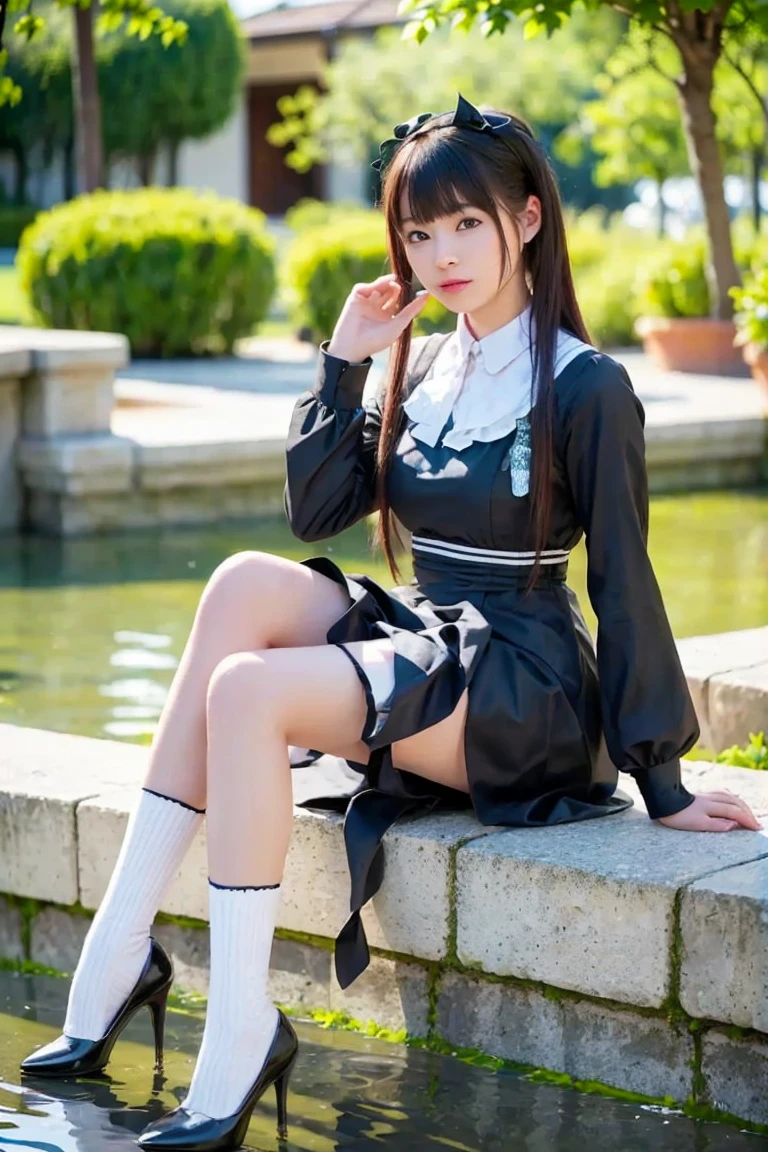 ulzzang-6500-v1.1, (Raw photo:1.2), (Photorealistic:1.4), Beautiful detailed girl, Very detailed eyes and face, Beautiful detailed eyes, Ridiculous, Incredibly ridiculous, Huge file size, Ultra detailed, High Definition, Very detailed, Best quality, Masterpiece, Kemomimi, ((Japan Girls' High School Uniform)), Illustration, Very detailed, CG, Unification, 8k wallpaper, fantastic, fine detail, masterpiece, best quality, highly detailed cg uniform 8k wallpaper, light on face, movie lighting, 1 year old girl, (without panties)), ((dynamic pose))), (camel toe), (half), (pantyhose), (knee bending leg sitting)) --auto --s2
