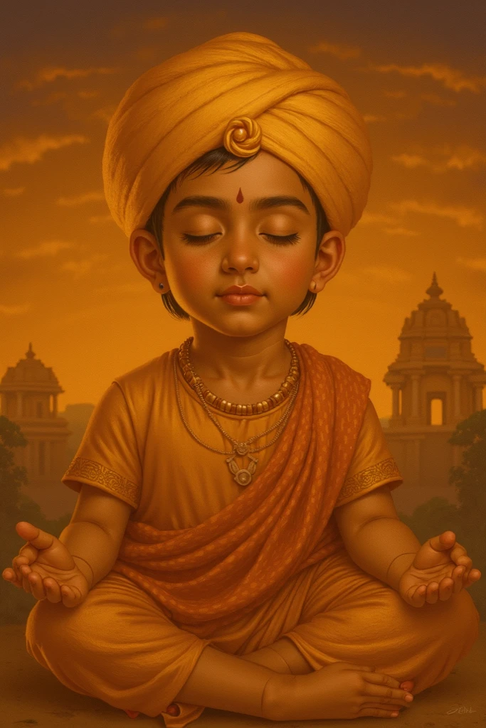 A poor boy serving Lord Krishna