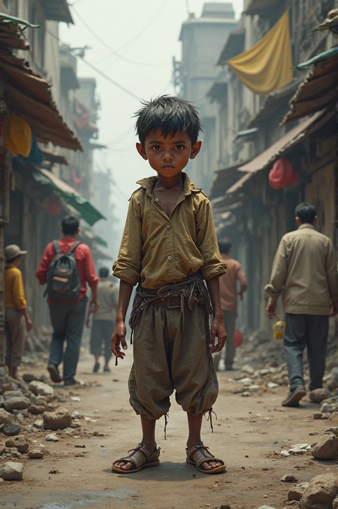 A beggar boy who want to study
in high school