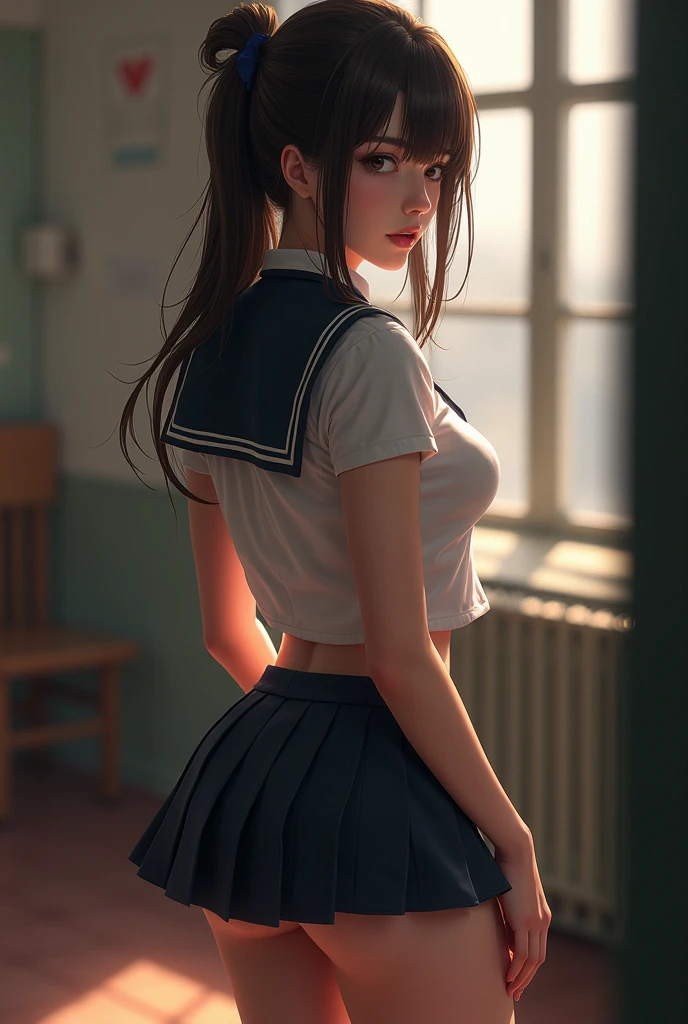 schoolgirl Panties ponytail Embarrassing appearance