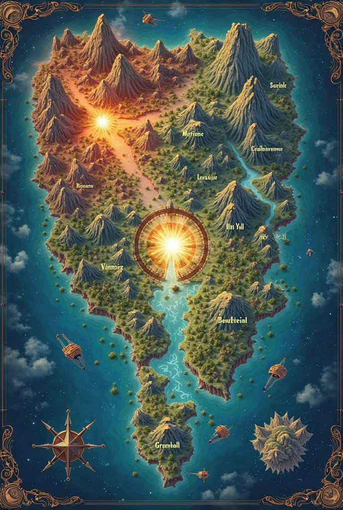 "Map of a D&D world with 5 continents" --s2