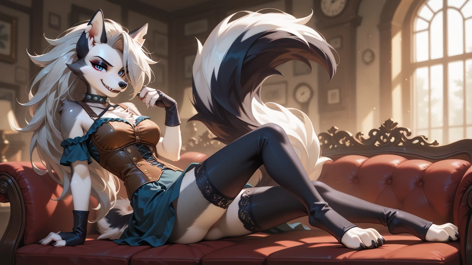 masterpiece, best quality, ultra-detailed, illustration,(1girl),beautiful detailed eyes, looking at viewer, close up, big breasts, black fur, shy, cat ears, furry, yiff, anthropomorphic animal, black tail, spread legs, showing, focus) --auto --s2