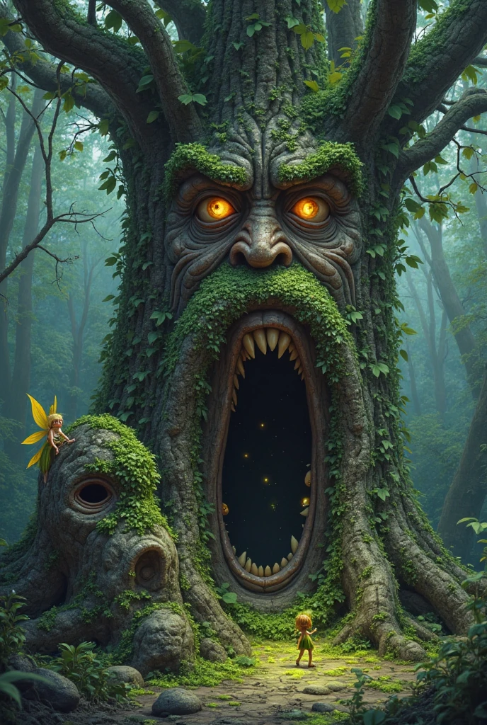 a giant tree with a mouth