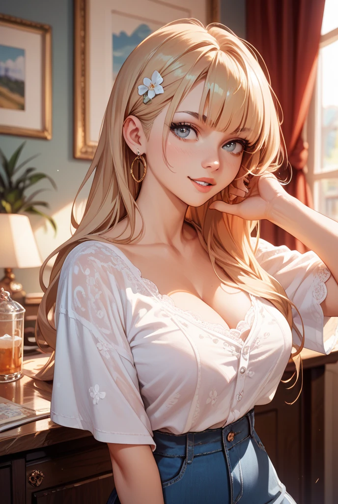 Delicate and beautiful CG art), (Highest quality, Very detailed, High resolution), (Dynamic Lighting), (One character), (Long pink and blonde hair), blue eyes, Beautiful Face), 1 Girl, (Long sideburns, plant, smile, No clothes, Bedroom, naked, Sit on the pillow, Wet pussy, (Lie on your back, Normal position, Spread your legs wide), (Blush with joy), Cumming, White sperm, Body sweating, Massive Squirting, Place your hands on the bed, Tied up, Bondage Belt